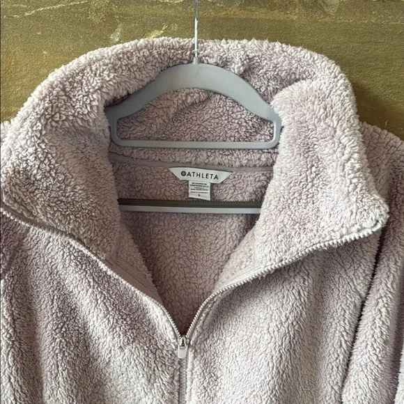 Athleta Cozy Rosey Lavender Sm zip Fleece Jacket and Quilted jogger Pants Set 8 - Picture 3 of 16